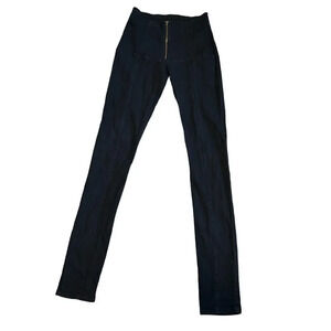 Prairie Underground Womens Denim Girdle Ankle Length Jean Leggings S Black Zip
